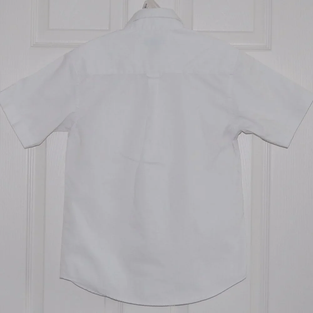 CHAPS Girls Short Sleeve White Button-Down Shirt, Size 10 (Bust: 33") - Picture 2 of 3